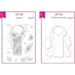 DIY 2 - Tampon transparent matrice die Scrapbooking Carterie fleurs macramé tissage