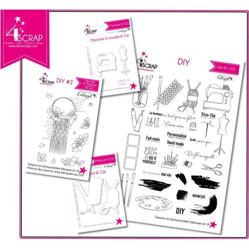 Tampon transparent matrice die Scrapbooking Carterie - Pack "DIY" Tampon transparent matrice die Scrapbooking Carterie - Pack "DIY"