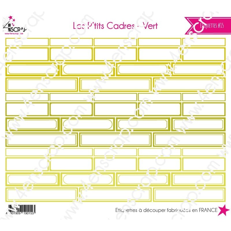 Etiquette à découper Scrapbooking - Les p'tits Cadres vert Etiquette à découper Scrapbooking - Les p'tits Cadres vert
