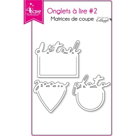 Matrice de coupe Scrapbooking Carterie mot détail zoom photo - Onglets à lire 2