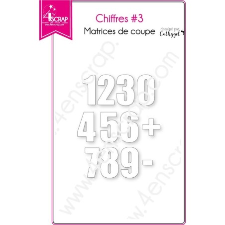 Matrice de coupe Scrapbooking Carterie - Chiffres 3