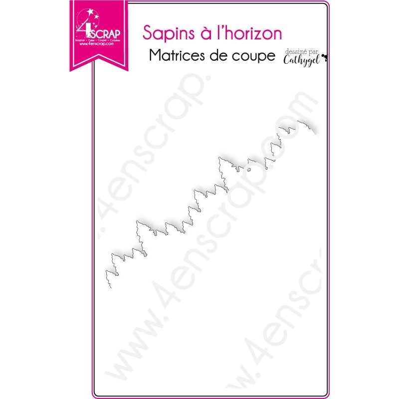 Matrice de coupe Scrapbooking Carterie bordure - Sapins à l'horizon Matrice de coupe Scrapbooking Carterie bordure - Sapins à l'horizon