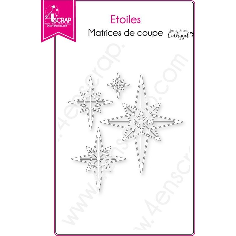 Matrice de coupe Scrapbooking Carterie noël - Etoiles Matrice de coupe Scrapbooking Carterie noël - Etoiles