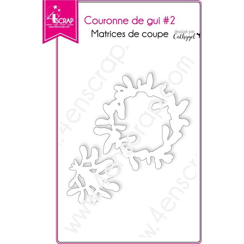 Matrice de coupe Scrapbooking Carterie nature noël hiver - Couronne de gui 2 Matrice de coupe Scrapbooking Carterie nature noël hiver - Couronne de gui 2