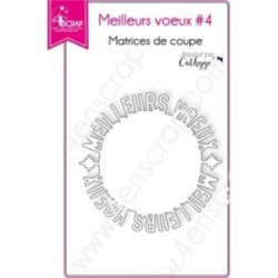 Matrice de coupe Scrapbooking Carterie mot rond hiver - Meilleurs voeux 4