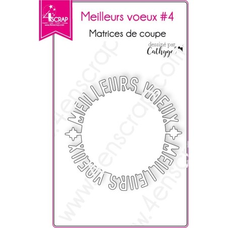 Matrice de coupe Scrapbooking Carterie mot rond hiver - Meilleurs voeux 4