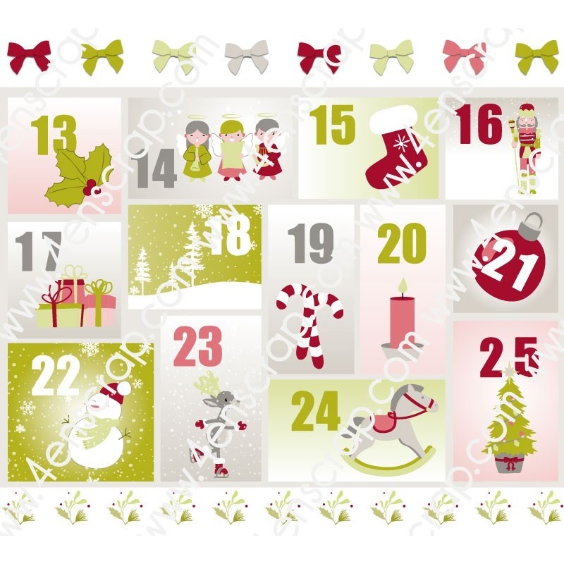 Etiquette à découper Scrapbooking Carterie - Etiquettes Décembre jour après jour Etiquette à découper Scrapbooking Carterie - Etiquettes Décembre jour après jour
