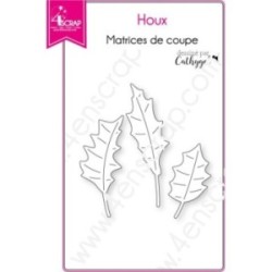 Matrice de coupe Scrapbooking Carterie feuille noël - Houx Matrice de coupe Scrapbooking Carterie feuille noël - Houx
