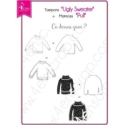 Tampon transparent Scrapbooking Carterie pull noël - Ugly sweater