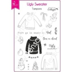 Ugly sweater - Tampon transparent Scrapbooking Carterie pull noël