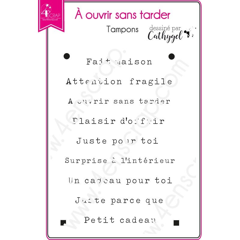 Tampon transparent Scrapbooking Carterie offrir cadeau - A ouvrir sans tarder Tampon transparent Scrapbooking Carterie offrir cadeau - A ouvrir sans tarder