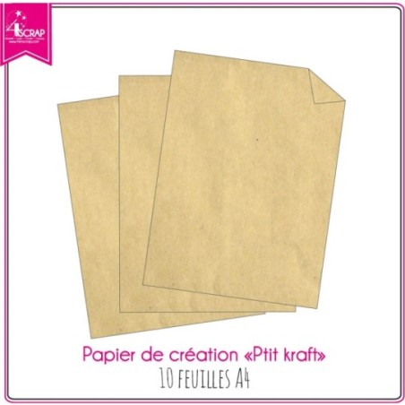 Papier Uni Scrapbooking Carterie - Petit Kraft 10f A4