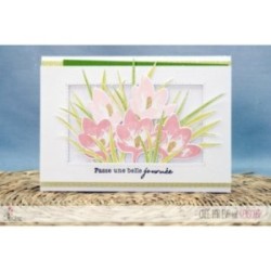 Tampon transparent matrice die Scrapbooking Carterie - Pack  "Au Jardin"