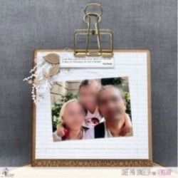 Embellissement Scrapbooking - Pince métallique dorée