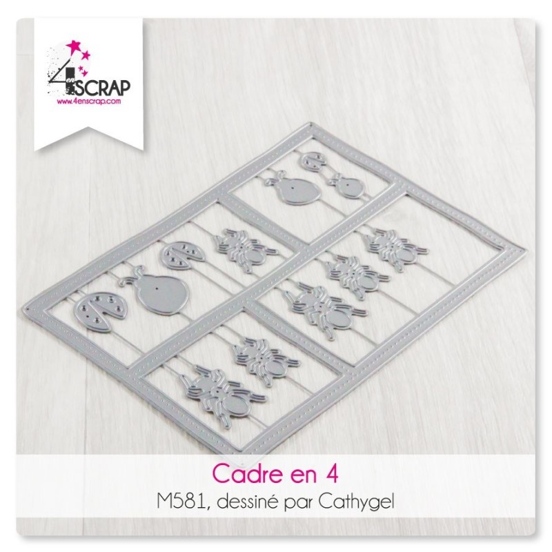 Matrice de coupe Scrapbooking Carterie insectes bêtes - Cadre en 4 Matrice de coupe Scrapbooking Carterie insectes bêtes - Cadre en 4