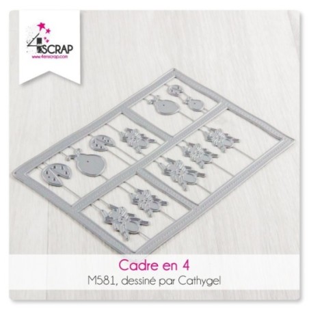 Matrice de coupe Scrapbooking Carterie insectes bêtes - Cadre en 4