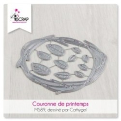 Matrice de coupe Scrapbooking Carterie feuilles - Couronne de printemps