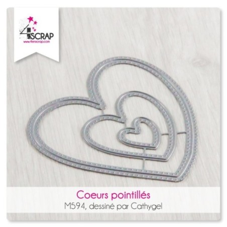 Matrice de coupe Scrapbooking Carterie amour - Coeurs pointillés