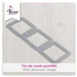 Matrice de coupe Scrapbooking Carterie - Trio de carrés pointillés Matrice de coupe Scrapbooking Carterie - Trio de carrés pointillés
