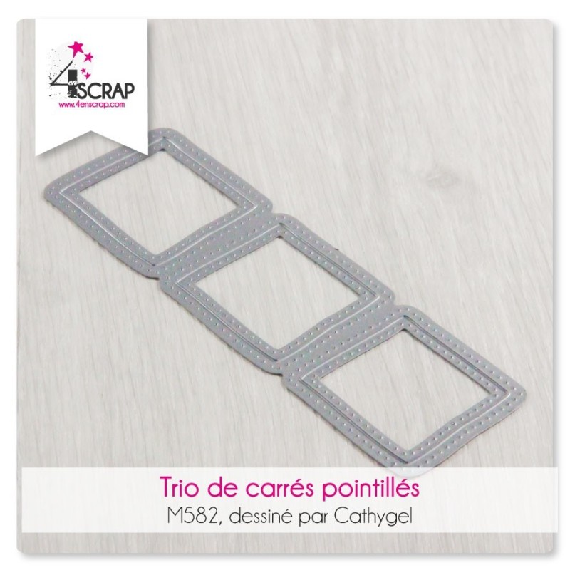 Matrice de coupe Scrapbooking Carterie - Trio de carrés pointillés Matrice de coupe Scrapbooking Carterie - Trio de carrés pointillés