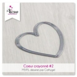 Matrice de coupe Scrapbooking Carterie amour - Coeur Crayonné 2 Matrice de coupe Scrapbooking Carterie amour - Coeur Crayonné 2