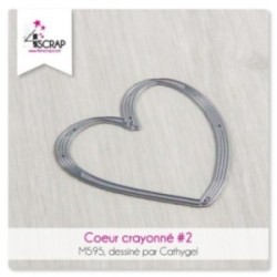 Matrice de coupe Scrapbooking Carterie amour - Coeur Crayonné 2