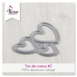 Matrice de coupe Scrapbooking Carterie amour - Trio de coeurs 2 Matrice de coupe Scrapbooking Carterie amour - Trio de coeurs 2