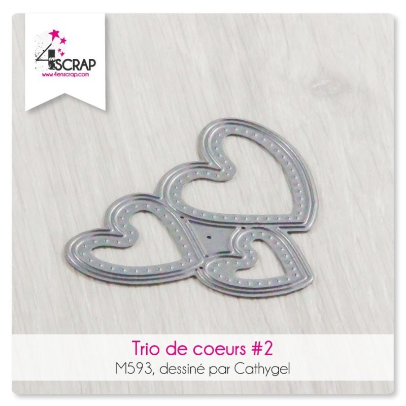 Matrice de coupe Scrapbooking Carterie amour - Trio de coeurs 2 Matrice de coupe Scrapbooking Carterie amour - Trio de coeurs 2