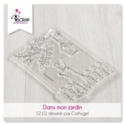 Tampon transparent Scrapbooking Carterie nature chat - Dans mon jardin