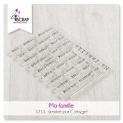 Tampon transparent Scrapbooking Carterie maman papa - Ma famille