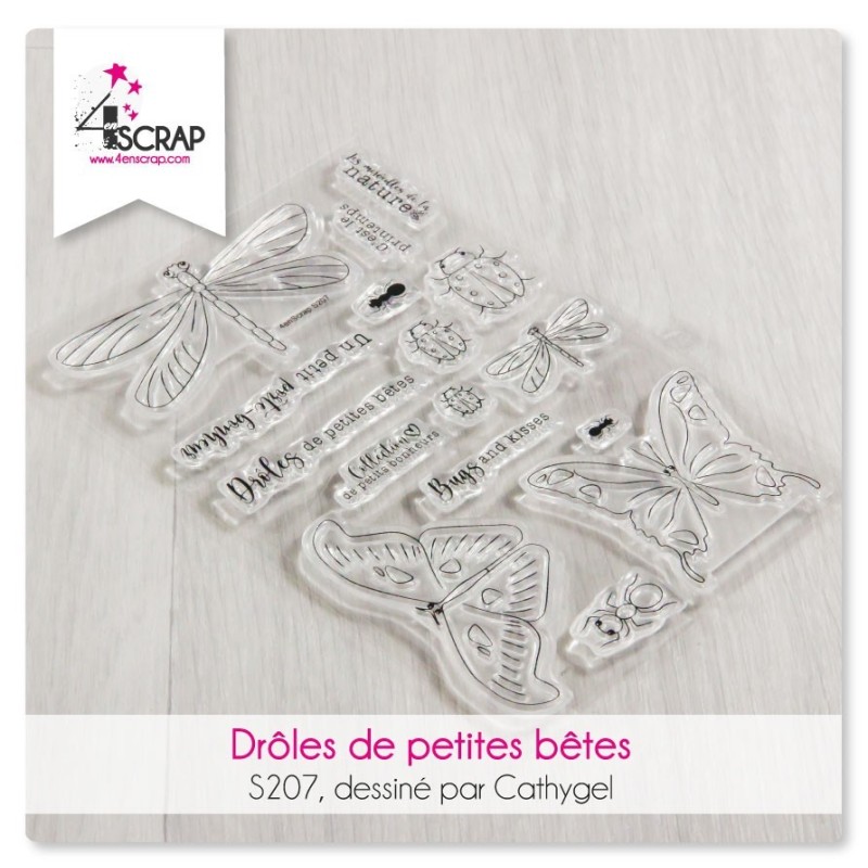 Tampon transparent Scrapbooking Carterie - Drôles de petites bêtes Tampon transparent Scrapbooking Carterie - Drôles de petites bêtes