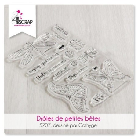 Tampon transparent Scrapbooking Carterie - Drôles de petites bêtes