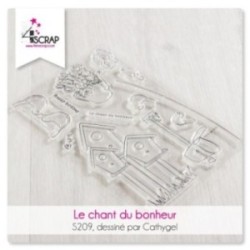 Tampon transparent Scrapbooking Carterie nature oiseau - Le chant du bonheur