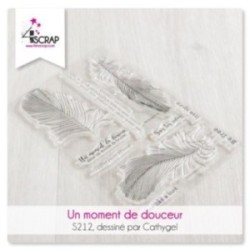 Tampon transparent Scrapbooking Carterie plumes - Un moment de douceur