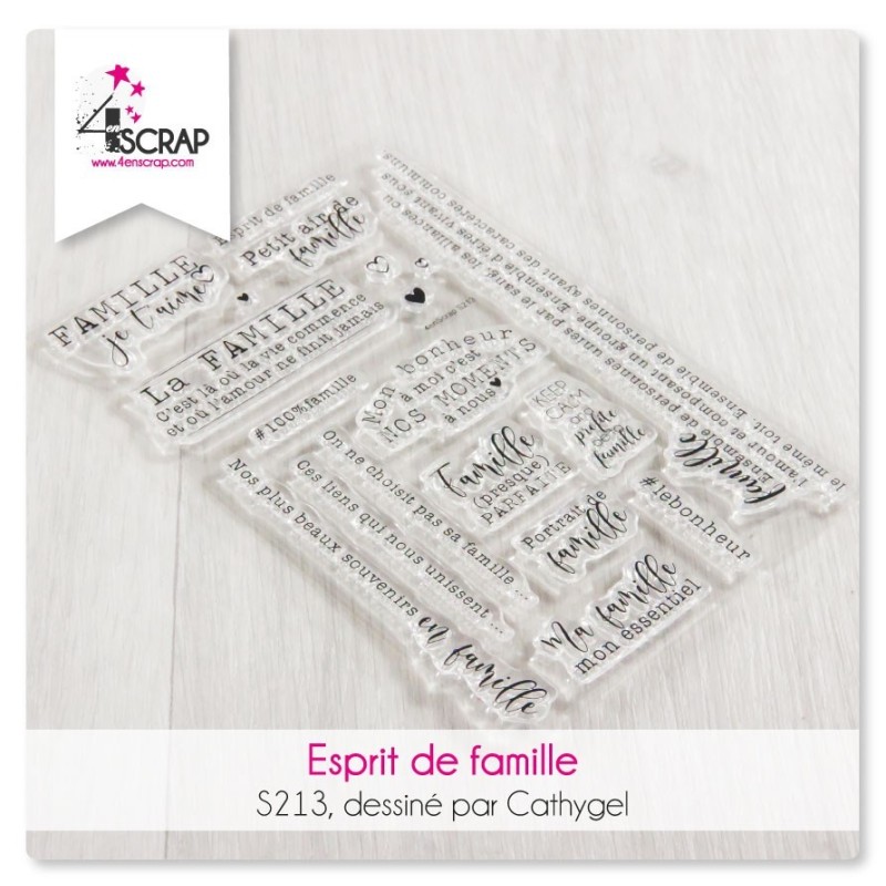 Tampon transparent Scrapbooking Carterie bonheur - Esprit de famille Tampon transparent Scrapbooking Carterie bonheur - Esprit de famille