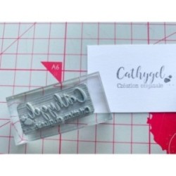 Tampon transparent personnalisé Scrapbooking Carterie  - Prénom "élégant"