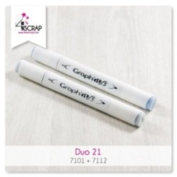 Feutre Scrapbooking Carterie - Duo bleu Graph'it Feutre Scrapbooking Carterie - Duo bleu Graph'it