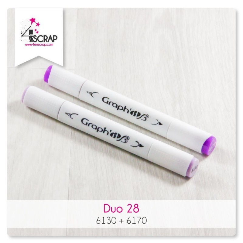 Feutre Scrapbooking Carterie - Duo violet Graph'it Feutre Scrapbooking Carterie - Duo violet Graph'it