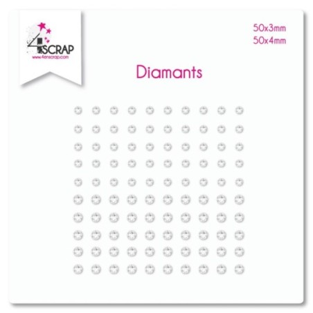 Embellissement Scrapbooking Carterie autocollant - Diamants