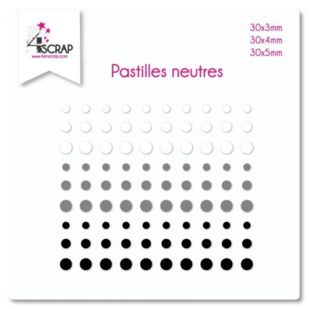 Embellissement Scrapbooking Carterie autocollant - Pastilles Neutres