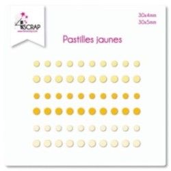 Embellissement Scrapbooking Carterie autocollant - Pastilles Jaunes