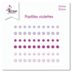 Pastilles Violettes - Embellissement Scrapbooking Carterie autocollant