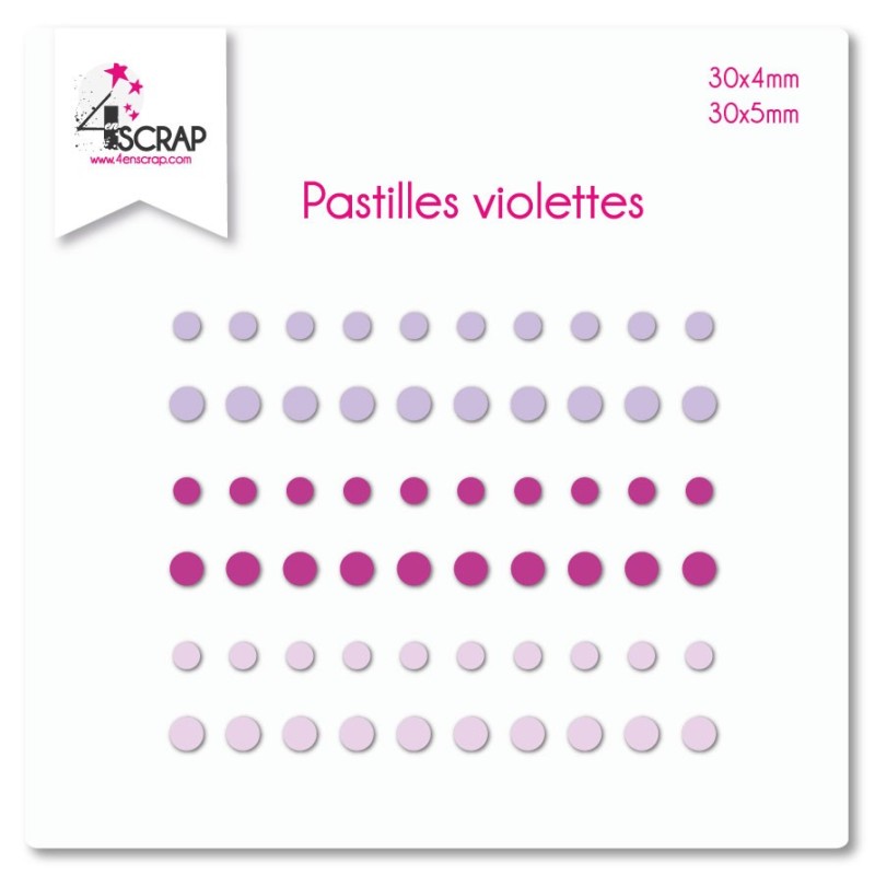 Embellissement Scrapbooking Carterie autocollant - Pastilles Violettes Embellissement Scrapbooking Carterie autocollant - Pastilles Violettes