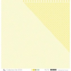  "Motifs orientaux jaunes sur fond blanc" - Papier imprimé Scrapbooking Carterie