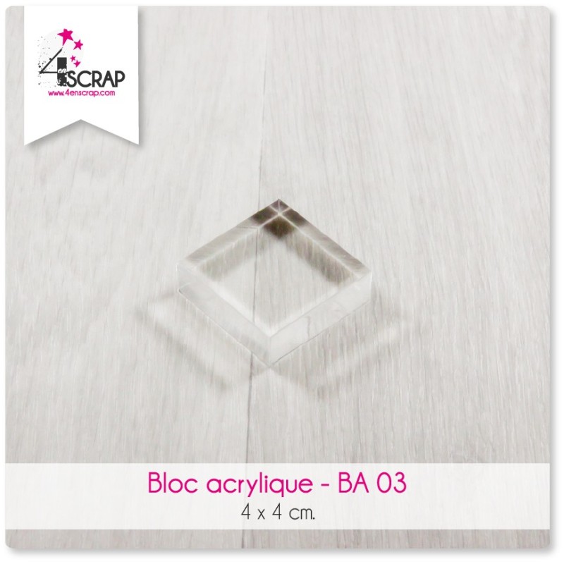 Clear acrylic block Scrapbooking Card Making - Acrylic block 4 cm x 4 cm Clear acrylic block Scrapbooking Card Making - Acrylic block 4 cm x 4 cm