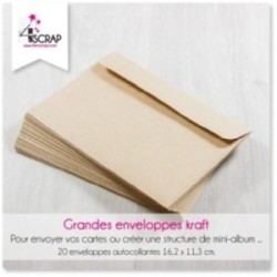 Pack de 20 mini enveloppes Kraft