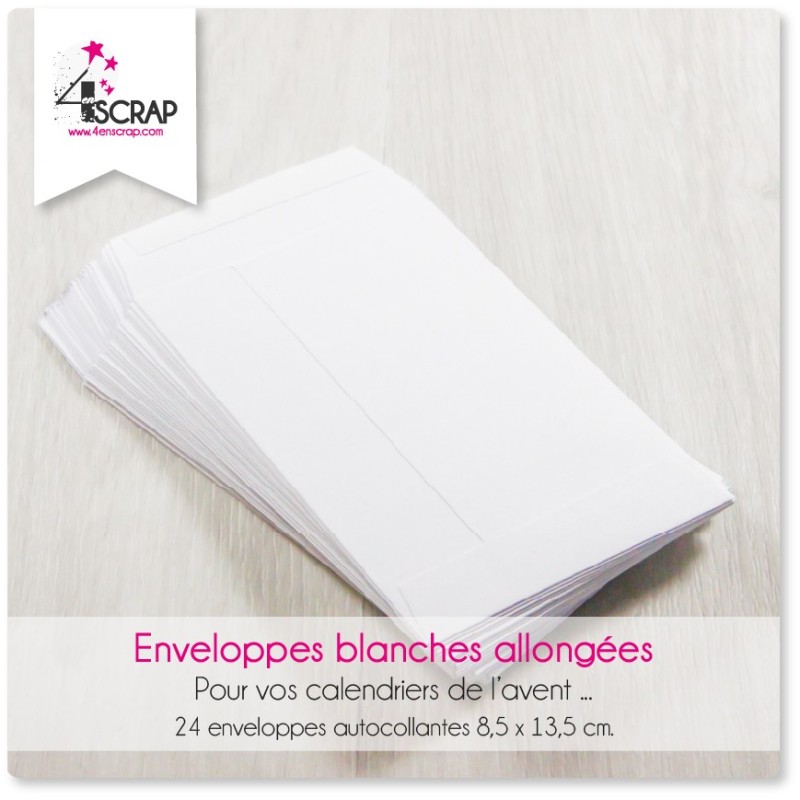 A customiser Scrapbooking Carterie - Petites enveloppes blanches allongées A customiser Scrapbooking Carterie - Petites enveloppes blanches allongées