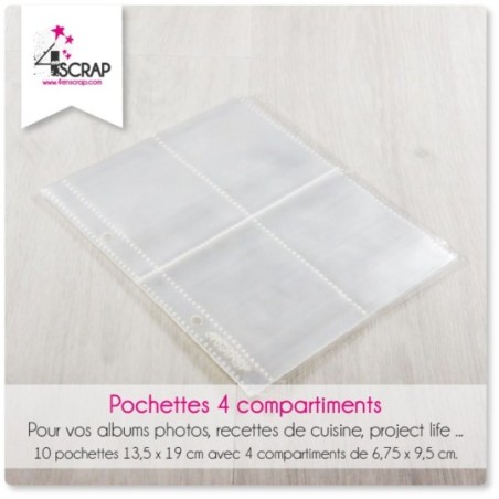 A customiser Scrapbooking Carterie - Pochettes 4 compartiments