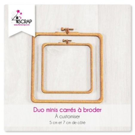 A customiser Scrapbooking Carterie - DUO MINIS carrés "A broder"