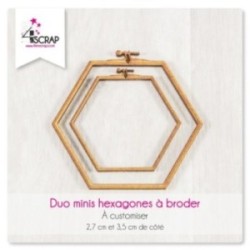 A customiser Scrapbooking Carterie - DUO MINIS hexagones "A broder"